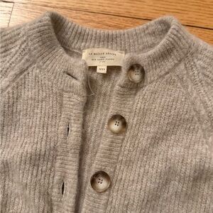 Sezane Gray Ribbed Cardigan